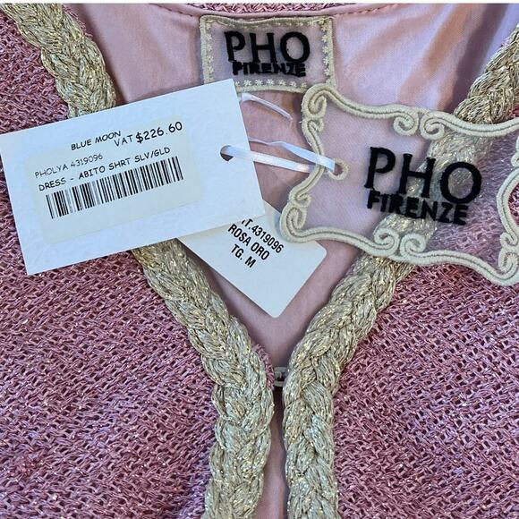 NWT Pho Firenze Knit Mini Dress Womens Medium Fairy Whimsy Event Pink Barbiecore - Picture 4 of 16